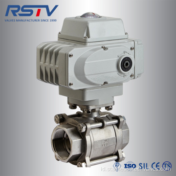 3PC Screwed Floating 1000WOG Electric Actuated Ball Valve